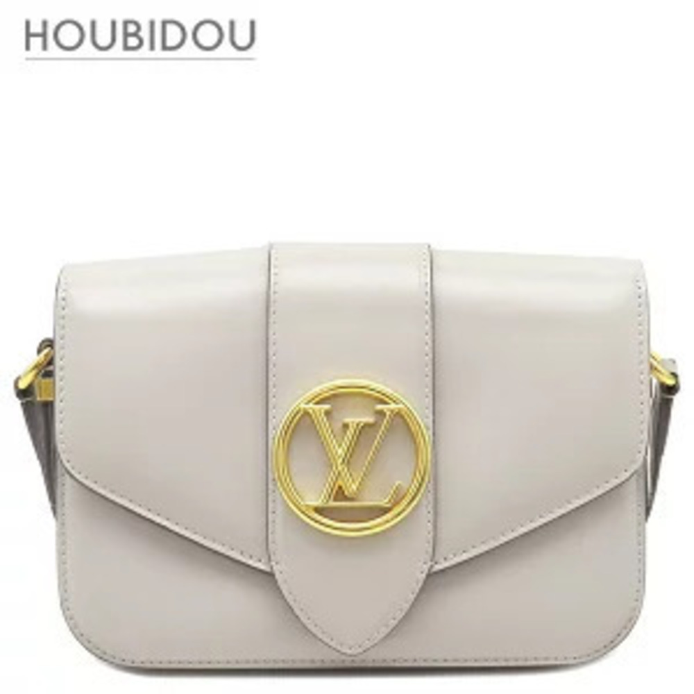 Louis Vuitton Shoulder Bag LV Pont Neuf Smooth Leather Cream White Circle